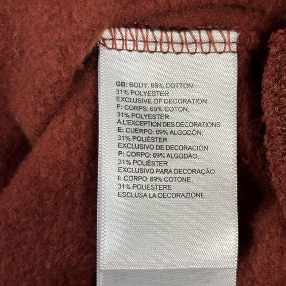 North Face Hoodie Men's Medium Burgundy Pullover Sweatshirt Outdoor Logo Fleece - Picture 7 of 9